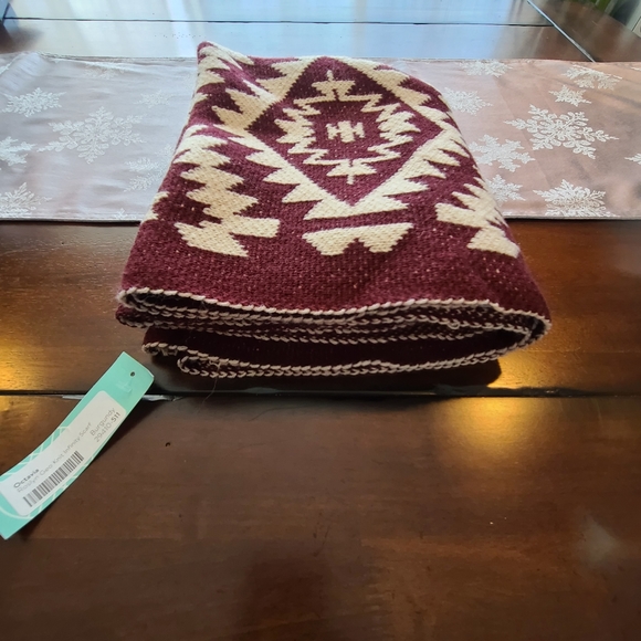 NWT Cozy Infinity Scarf, Maroon & Cream - Picture 2 of 3